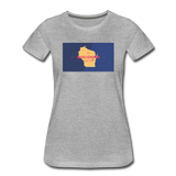 Wisconsin Info Map - Women’s Premium T-Shirt - heather gray