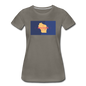 Wisconsin Info Map - Women’s Premium T-Shirt - asphalt gray