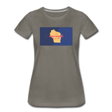 Wisconsin Info Map - Women’s Premium T-Shirt - asphalt gray