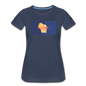 Wisconsin Info Map - Women’s Premium T-Shirt - navy