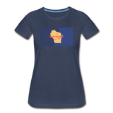 Wisconsin Info Map - Women’s Premium T-Shirt - navy