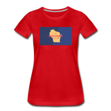 Wisconsin Info Map - Women’s Premium T-Shirt - red