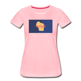 Wisconsin Info Map - Women’s Premium T-Shirt - pink