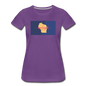 Wisconsin Info Map - Women’s Premium T-Shirt - purple