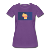Wisconsin Info Map - Women’s Premium T-Shirt - purple