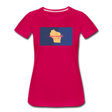Wisconsin Info Map - Women’s Premium T-Shirt - dark pink