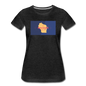 Wisconsin Info Map - Women’s Premium T-Shirt - charcoal gray