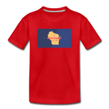 Wisconsin Info Map - Kids' Premium T-Shirt - red