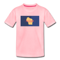 Wisconsin Info Map - Kids' Premium T-Shirt - pink