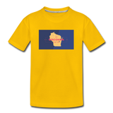 Wisconsin Info Map - Kids' Premium T-Shirt - sun yellow
