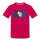 Wisconsin Info Map - Kids' Premium T-Shirt - dark pink