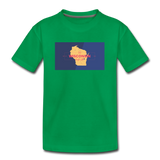 Wisconsin Info Map - Kids' Premium T-Shirt - kelly green