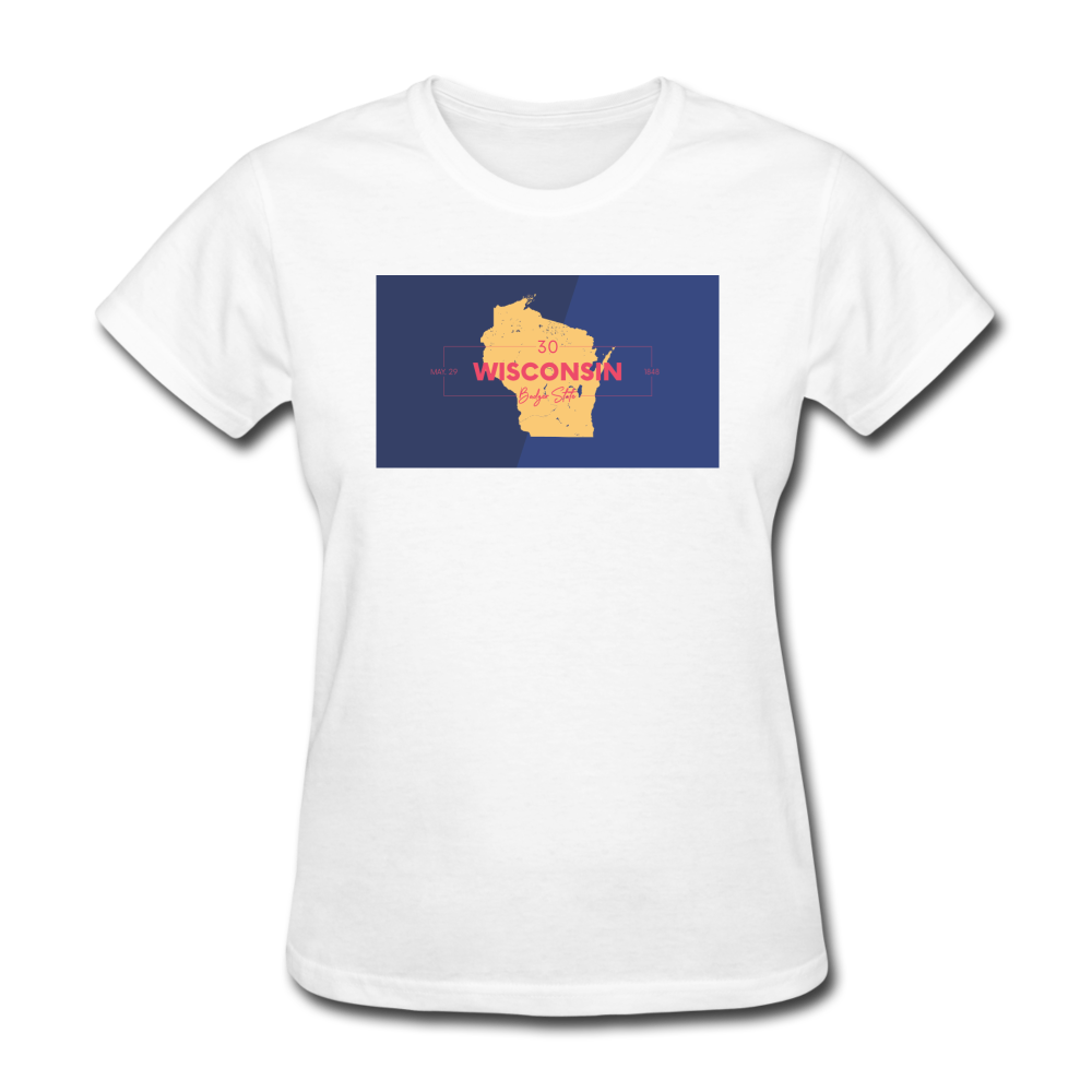 Wisconsin Info Map - Women's T-Shirt - white