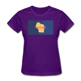 Wisconsin Info Map - Women's T-Shirt - purple