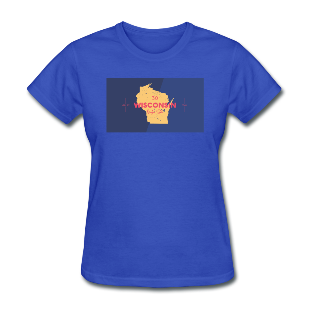 Wisconsin Info Map - Women's T-Shirt - royal blue