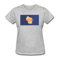 Wisconsin Info Map - Women's T-Shirt - heather gray