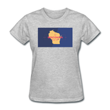 Wisconsin Info Map - Women's T-Shirt - heather gray