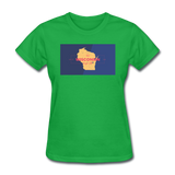 Wisconsin Info Map - Women's T-Shirt - bright green