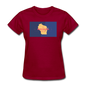 Wisconsin Info Map - Women's T-Shirt - dark red