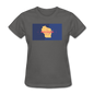 Wisconsin Info Map - Women's T-Shirt - charcoal