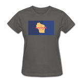 Wisconsin Info Map - Women's T-Shirt - charcoal
