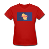Wisconsin Info Map - Women's T-Shirt - red