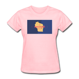 Wisconsin Info Map - Women's T-Shirt - pink
