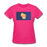 Wisconsin Info Map - Women's T-Shirt - fuchsia