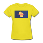 Wisconsin Info Map - Women's T-Shirt - yellow