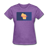 Wisconsin Info Map - Women's T-Shirt - purple heather