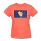 Wisconsin Info Map - Women's T-Shirt - heather coral