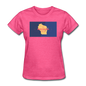 Wisconsin Info Map - Women's T-Shirt - heather pink