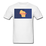 Wisconsin Info Map - Men's T-Shirt - white