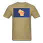 Wisconsin Info Map - Men's T-Shirt - khaki