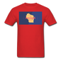 Wisconsin Info Map - Men's T-Shirt - red