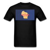 Wisconsin Info Map - Men's T-Shirt - black