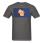 Wisconsin Info Map - Men's T-Shirt - charcoal