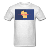 Wisconsin Info Map - Men's T-Shirt - light heather gray
