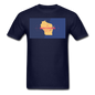 Wisconsin Info Map - Men's T-Shirt - navy