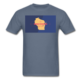 Wisconsin Info Map - Men's T-Shirt - denim