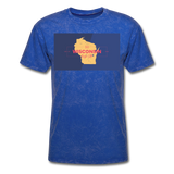Wisconsin Info Map - Men's T-Shirt - mineral royal