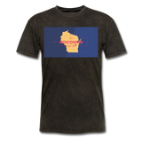 Wisconsin Info Map - Men's T-Shirt - mineral black