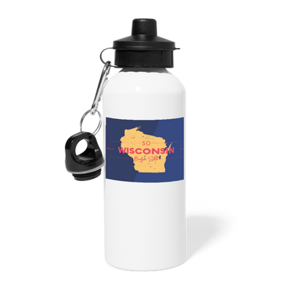 Wisconsin Info Map - Water Bottle - white