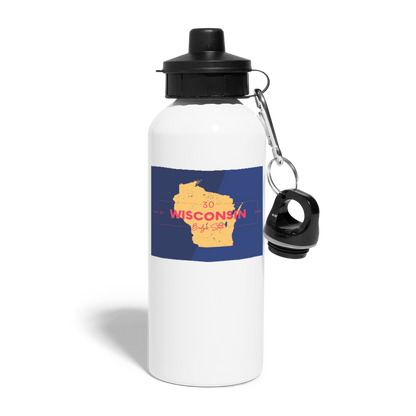 Wisconsin Info Map - Water Bottle - white