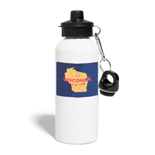 Wisconsin Info Map - Water Bottle - white