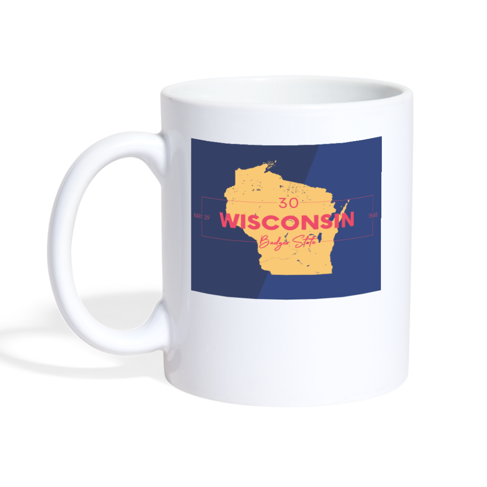 Wisconsin Info Map - Coffee/Tea Mug - white