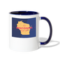 Wisconsin Info Map - Contrast Coffee Mug - white/cobalt blue