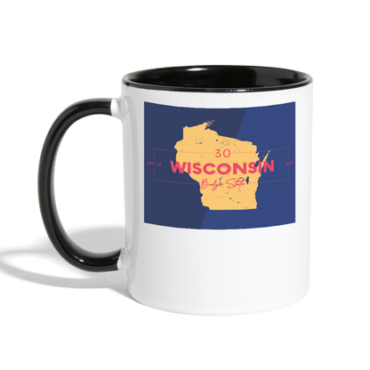 Wisconsin Info Map - Contrast Coffee Mug - white/black