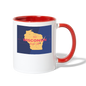 Wisconsin Info Map - Contrast Coffee Mug - white/red