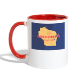 Wisconsin Info Map - Contrast Coffee Mug - white/red